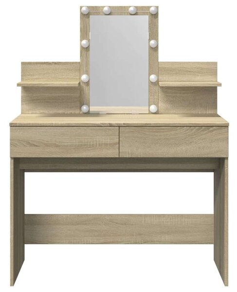 VidaXL Sminkasztal LED-del - Sonoma Tölgy - 100x40x130 cm