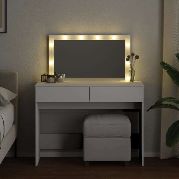 VidaXL fehér fésülködőasztal LED-del 100 x 40 x 130 cm