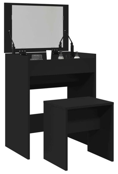 VidaXL Fekete Sminkasztal Szett - 60x40x75 cm