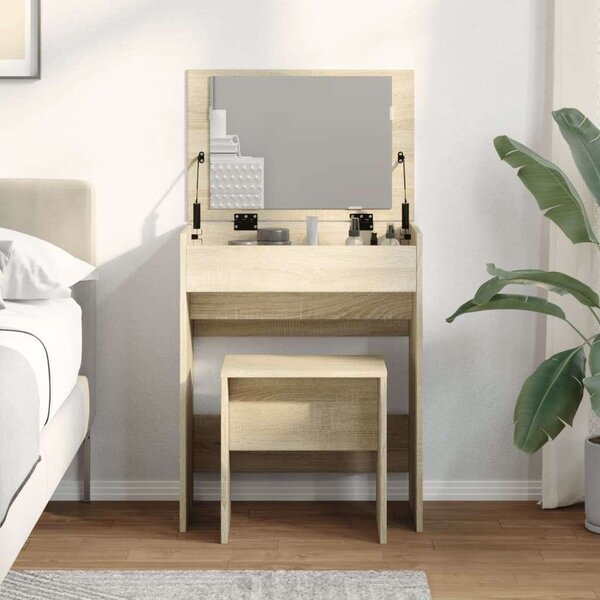 VidaXL Fésülködőasztal Szett - Sonoma Tölgy - 60x40x113,5 cm