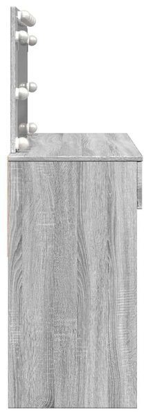 LED-es Sminkasztal - Szürke Sonoma - 100x40x120 cm