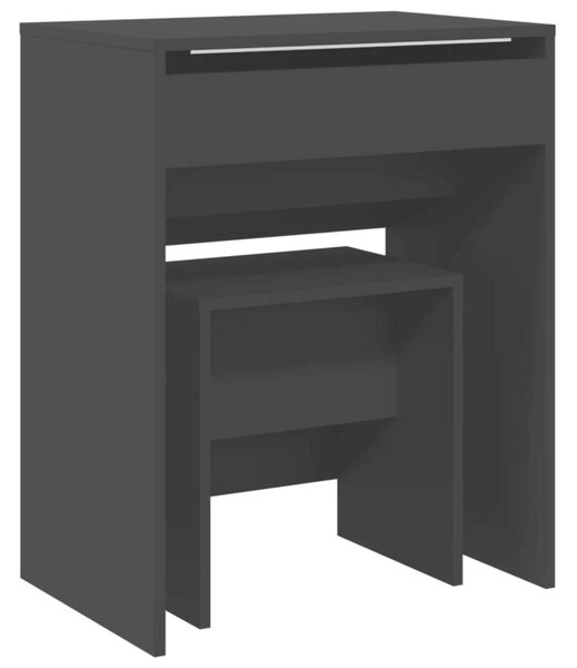 VidaXL Fekete Sminkasztal Szett - 60x40x75 cm