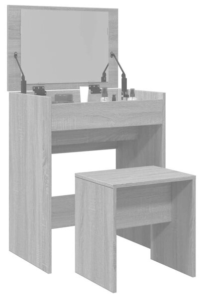 VidaXL Sminkasztal Szett - Szürke Sonoma - 60x40x75 cm