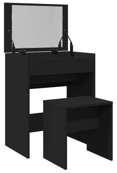 VidaXL Fekete Sminkasztal Szett - 60x40x75 cm
