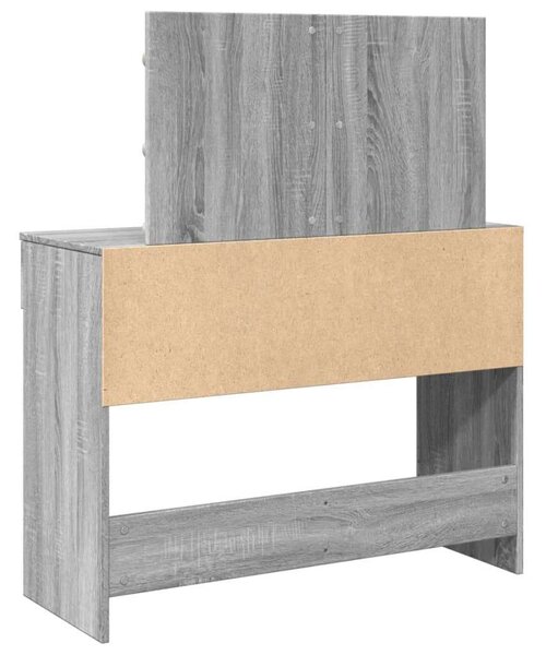 LED-es Sminkasztal - Szürke Sonoma - 100x40x120 cm