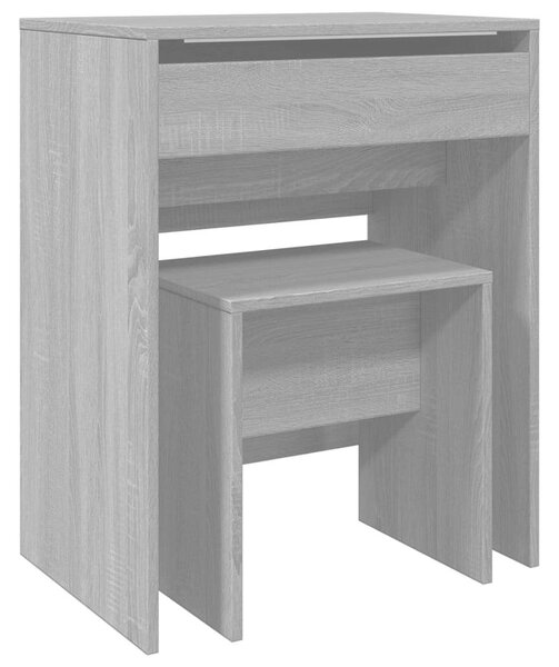 VidaXL Sminkasztal Szett - Szürke Sonoma - 60x40x75 cm