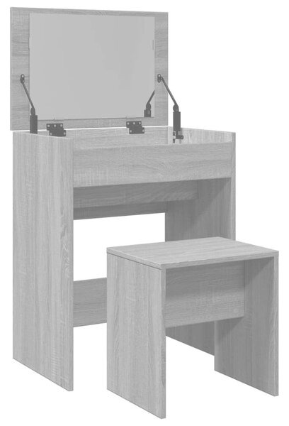 VidaXL Sminkasztal Szett - Szürke Sonoma - 60x40x75 cm