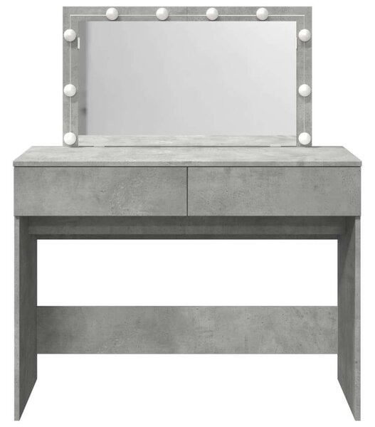 VidaXL Sminkasztal LED-del - Beton Szürke - 100x40x120cm