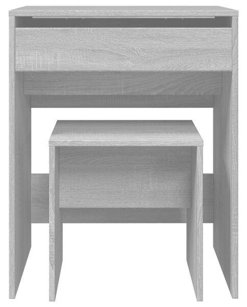 VidaXL Sminkasztal Szett - Szürke Sonoma - 60x40x75 cm