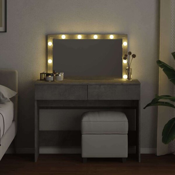 VidaXL Sminkasztal LED-del - Beton Szürke - 100x40x120cm