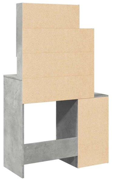 VidaXL Sminkasztal Szekrény - Beton Szürke - 80x35x132 cm