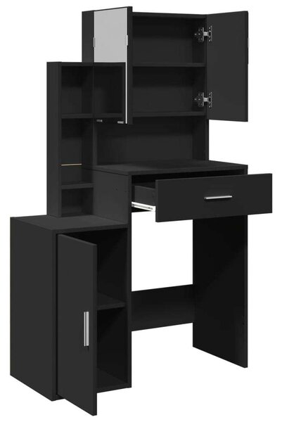 VidaXL Sminkasztal - Fekete - 80x35x132 cm