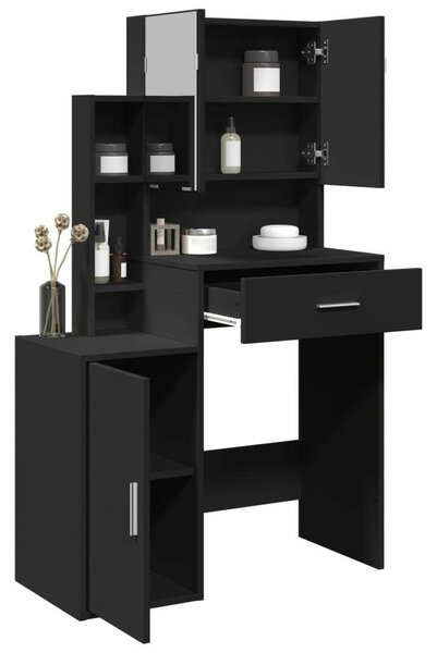 VidaXL Sminkasztal - Fekete - 80x35x132 cm