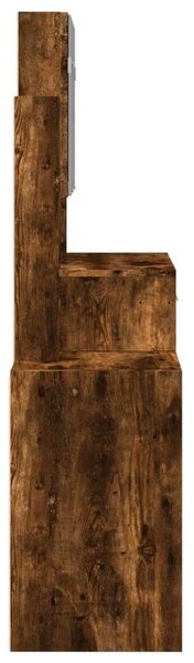 VidaXL Sminkasztal Tükörrel - Füstölt Tölgy - 80x35x132 cm