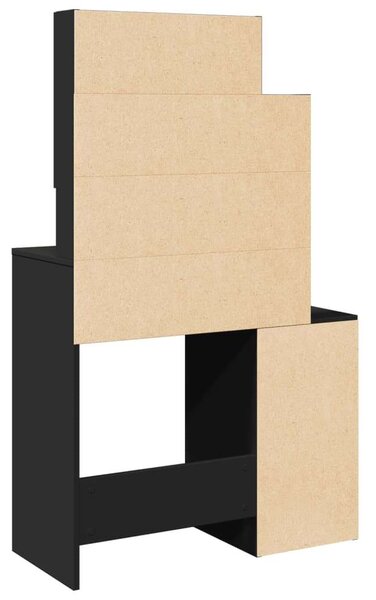VidaXL Sminkasztal - Fekete - 80x35x132 cm