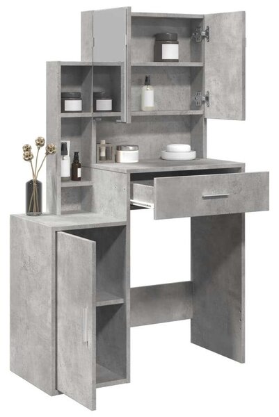 VidaXL Sminkasztal Szekrény - Beton Szürke - 80x35x132 cm