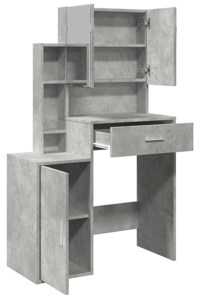 VidaXL Sminkasztal Szekrény - Beton Szürke - 80x35x132 cm