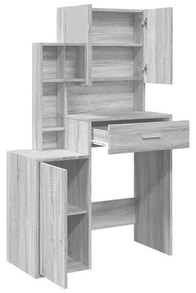VidaXL Sminkasztal - Szürke Sonoma - 80x35x132cm