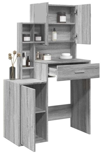 VidaXL Sminkasztal - Szürke Sonoma - 80x35x132cm
