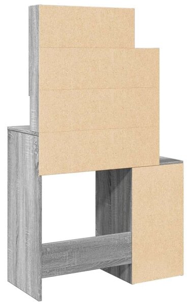 VidaXL Sminkasztal - Szürke Sonoma - 80x35x132cm