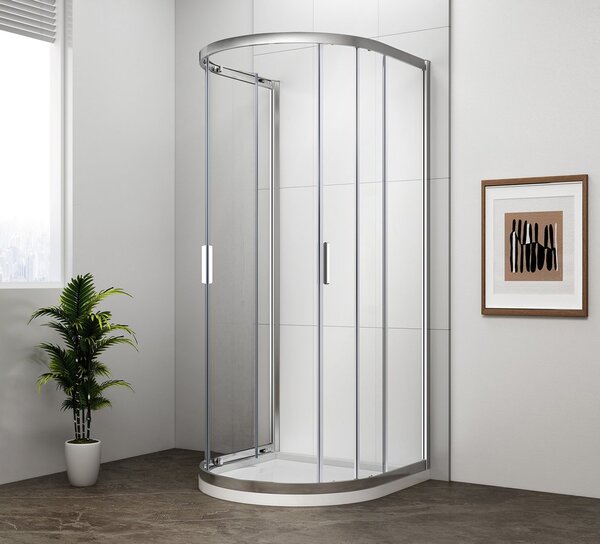 Polysan Polysan, EASY félkör alakú zuhanyfal, 900x900 mm, átlátszó üveg, EL4615
