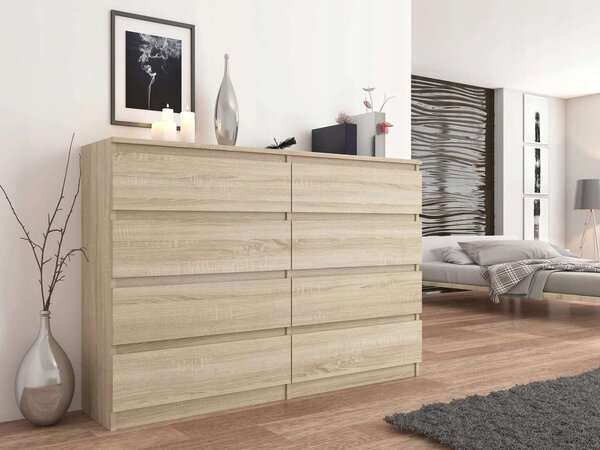 Komód 8 fiókos 140 cm R140-S8 sonoma