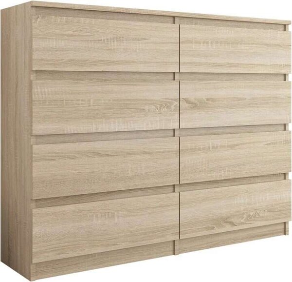 Komód 8 fiókos 140 cm R140-S8 sonoma