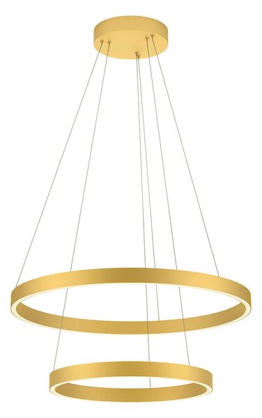 FEBE modern LED függőlámpa, matt arany, 60 és 40 cm átmérő