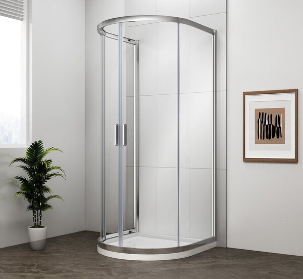 Polysan Polysan, EASY félkör alakú zuhanyfal, 900x900 mm, átlátszó üveg, EL4615