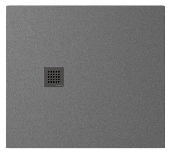Polysan Öntött márványból készült Polysan, TRENECA zuhanytálca 100x90cm méretállítási lehetőséggel, szürke matt, 84306.31
