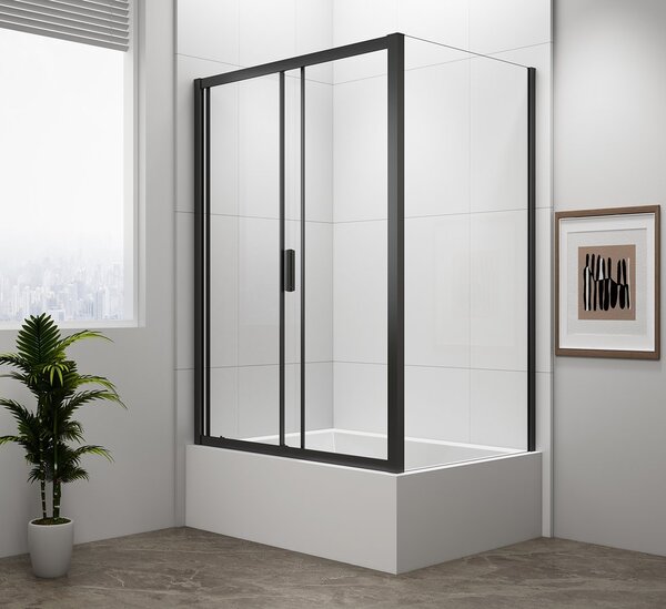 Polysan Polysan, DEEP BLACK téglalap alakú zuhanykabin 1100x750mm bal/jobb változat, átlátszó üveg, MD1116B-01