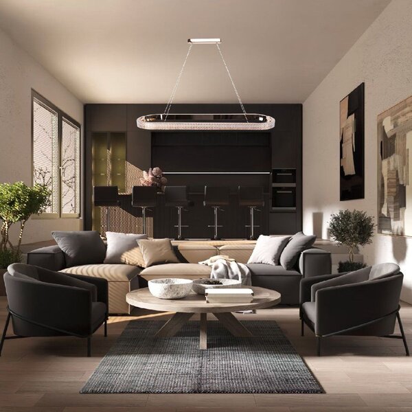 Toolight Toollight, LED függeszték 90cm APP1751-CP, fényes arany, OSW-06065