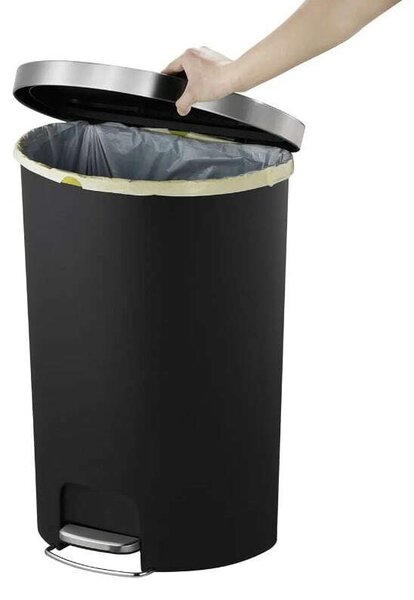 Lépcsős szemeteskosár, EKO, Hana, 55 liter, 1 rekesz, fekete