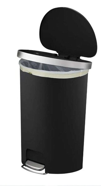 Lépcsős szemeteskosár, EKO, Hana, 55 liter, 1 rekesz, fekete