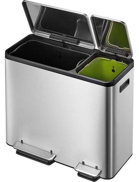Eko EcoCasa Dupla Pedálos Szemetes - Rozsdamentes Acél - 45 Liter