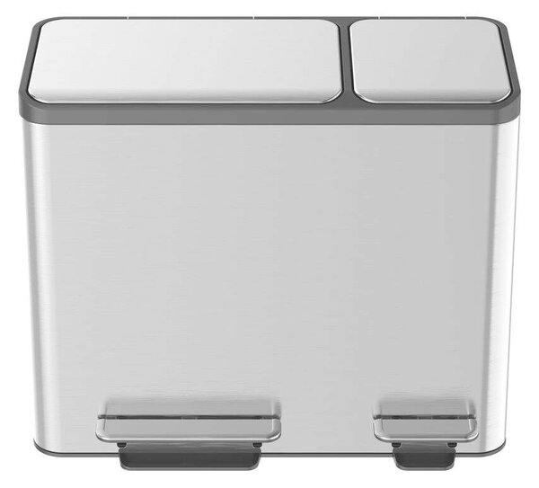 Eko EcoCasa Dupla Pedálos Szemetes - Rozsdamentes Acél - 45 Liter