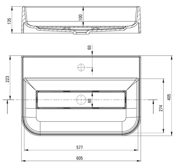Deante Arnika, gránit munkalap mosdó 605x405x135 mm, fehér matt, DEA-CQA_AU6S