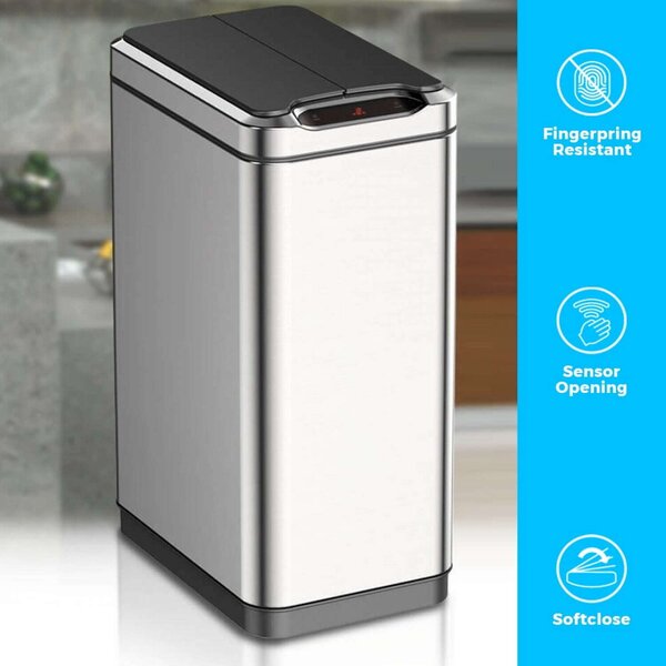 EKO Phantom Érzékelős Szemetes - 30L Rozsdamentes Acél