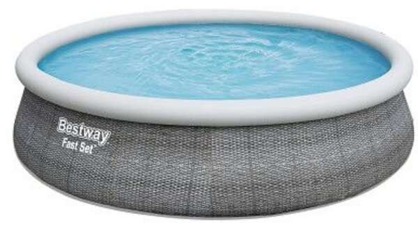 Bestway Marbella 457x107cm Puhafalú medence vízforgatóval, szűrőbetéttel, létrával (FFA045) - szürke
