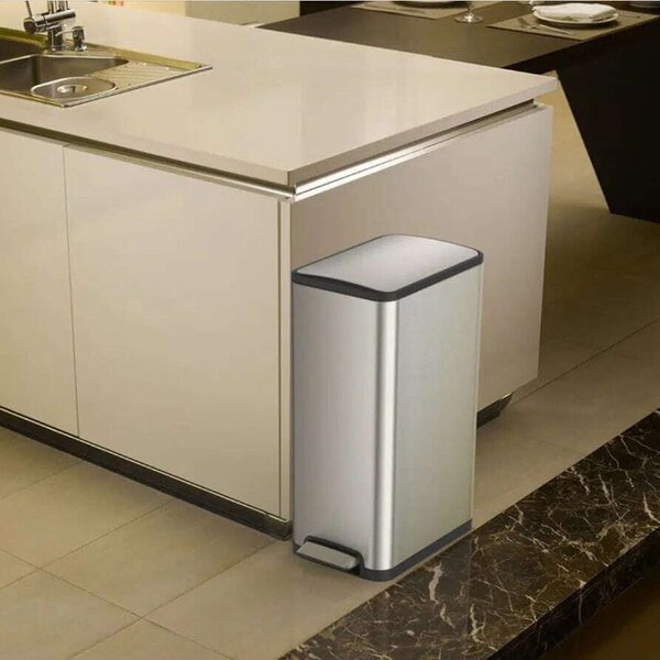EKO Ecoslim Pedálos Szemetes - 2x20 Liter, Rozsdamentes Acél