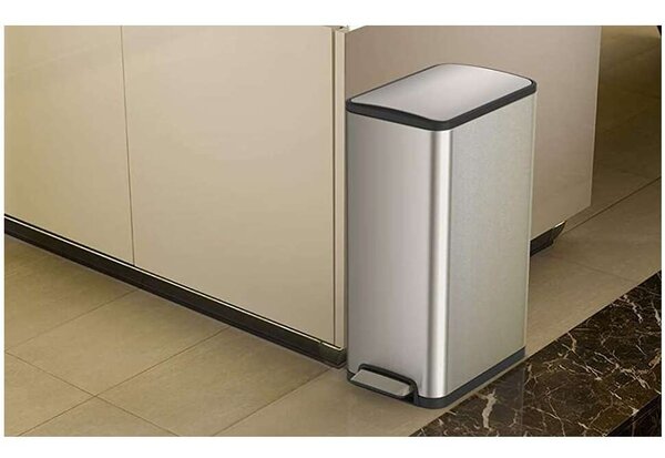 EKO Ecoslim Pedálos Szemetes - Rozsdamentes Acél - 45 Liter