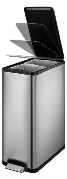 EKO Ecoslim Pedálos Szemetes - 2x20 Liter, Rozsdamentes Acél