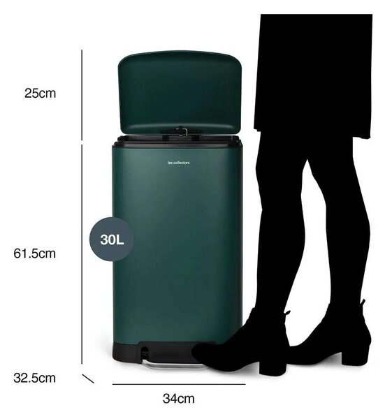 Les Collectors N°701 Pedálos Szemetes - Rozsdamentes Acél - 30 Liter