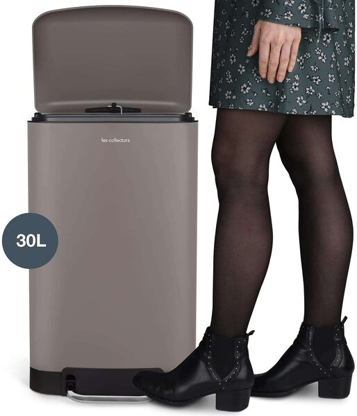 Lépeses szemeteskosár, Les Collectors, N719, 30 liter, 1 rekesz, taupe szín