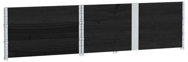 VidaXL fekete tömör fenyőfa kerti növénytartó 150 x 100 cm