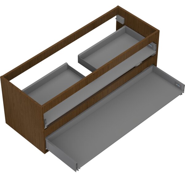 Mexen Box-A, fali szekrény 120 cm, 2 fiók, diófa, 91AX0-1200-470-2-86