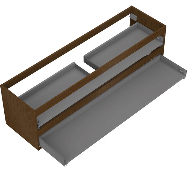 Mexen Box-A, fali szekrény 160 cm, 2 fiók, diófa, 91AX0-1600-470-2-86