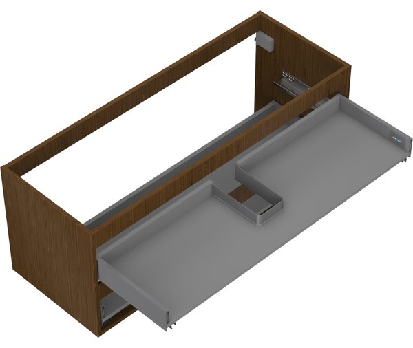 Mexen Box-A, fali szekrény 120 cm, 2 fiók, diófa, 91AX0-1200-470-2-86