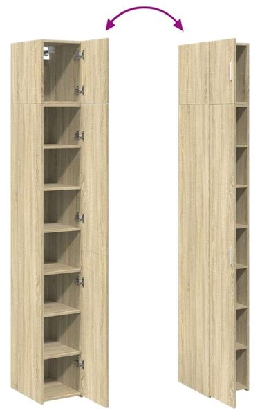 VidaXL sonoma tölgy szerelt fa vékony tárolószekrény 30x42,5x225 cm