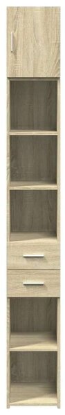 VidaXL sonoma tölgy szerelt fa vékony tárolószekrény 30x42,5x225 cm